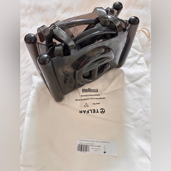 NWOT Melissa X Telfar Small Jelly Shopper Bag / Clear Black - Picture 6 of 13